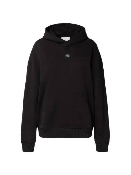 Geacă de blugi Calvin Klein Jeans din material terry negru