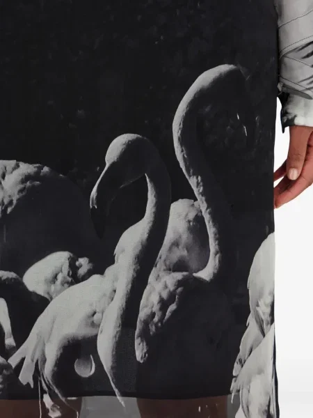 Fustă midi Ferragamo cu imagine până la genunchi gri