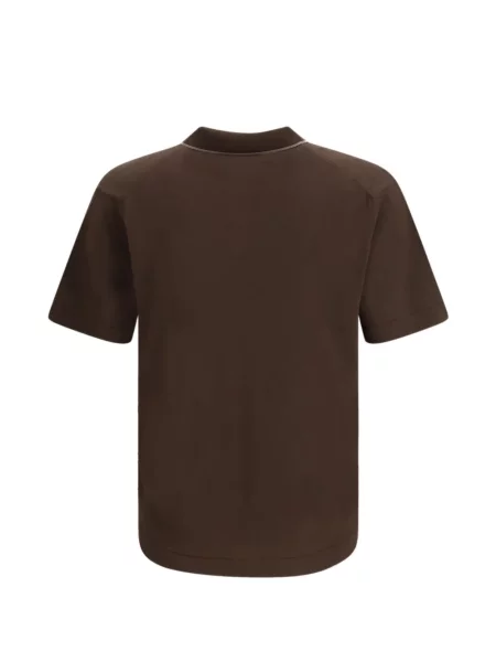 Плетена с яка тениска Cruna кафяво