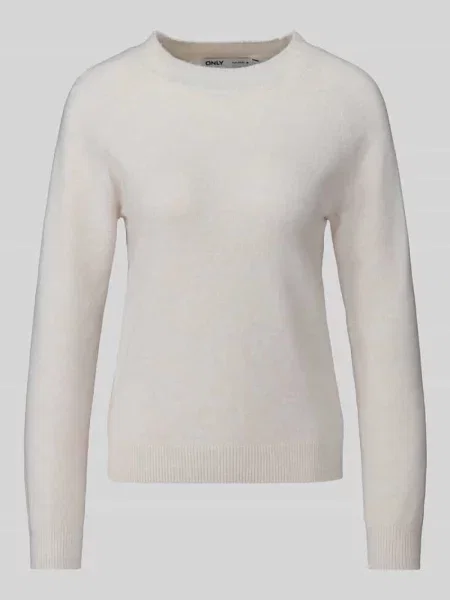 Sweter o kroju regular fit z okrągłym dekoltem model RICA' Only biały