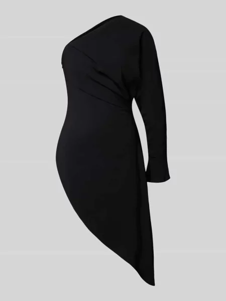 Sukienka mini w stylu asymetrycznym na jedno ramię model OLINE' Topshop czarna