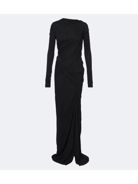 Rochie Rick Owens din jerseu drapată cu spatele deschis negru
