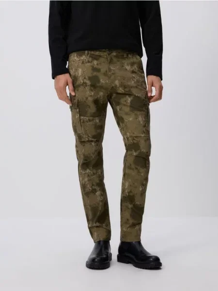 Брюки карго Reserved зеленые