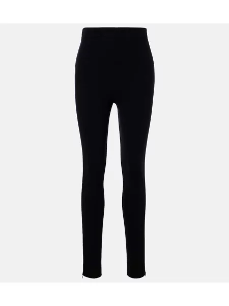 Pantaloni Jil Sander cu talie înaltă negru