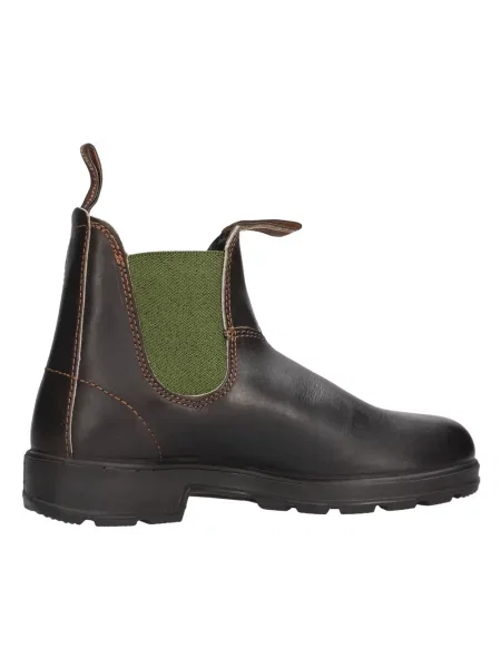 Sztyblety Blundstone skórzane z logo brązowe