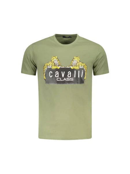 Koszulka Cavalli Class z krótkim rękawem zielona