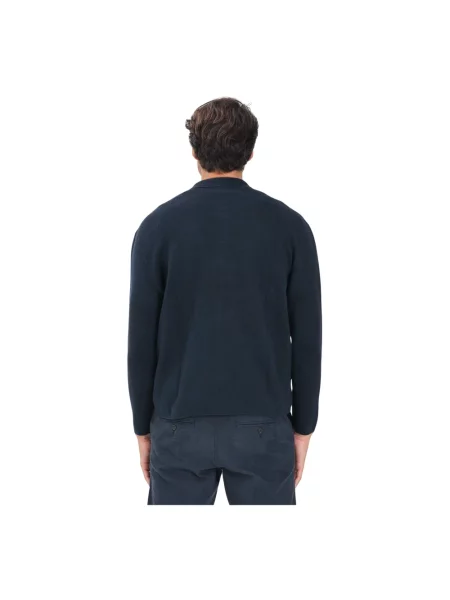Kurtka o kroju relaxed fit z dzianiny z mieszanki bawełny model ‘MIKE’ Selected Homme niebieska