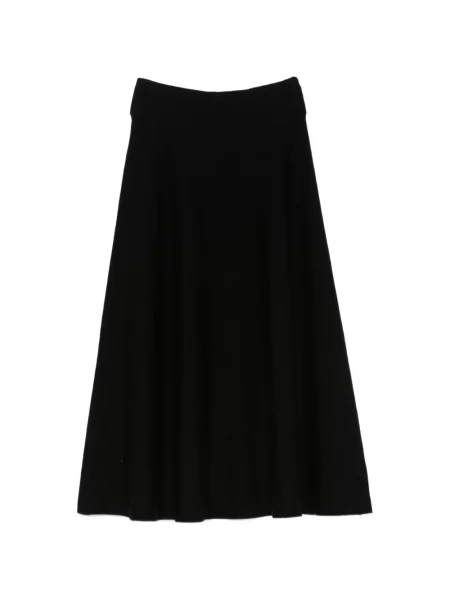 Fustă midi Le Petit Pulle tricotate negru