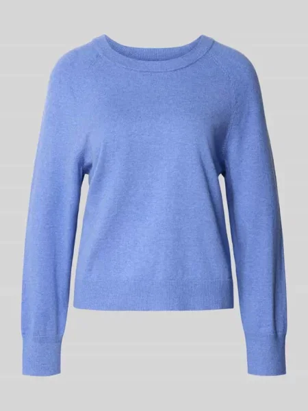 Sweter z dzianiny kroju regular fit z mieszanki bawełny Marc O'polo Denim błękitny