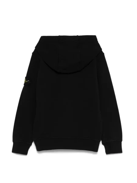 Dětska mikina s kapucí Stone Island černá
