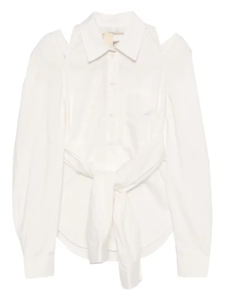 Długa koszula Litkovska z długim rękawem biała