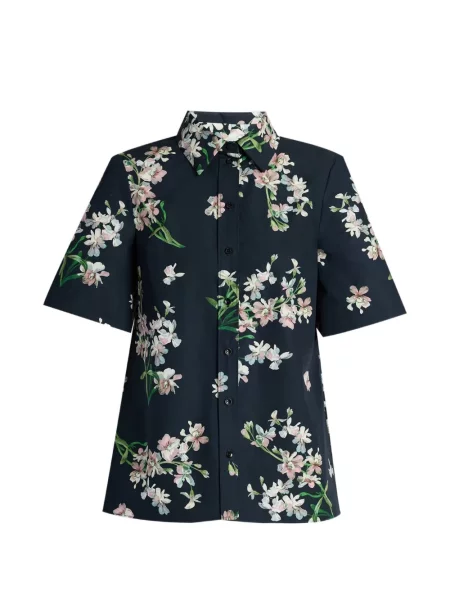 Cămașă Erdem cu model floral cu imagine albastru