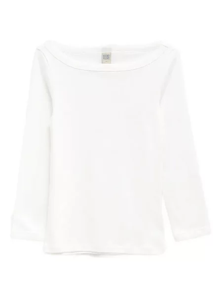 Koszulka Flore Flore z dekoltem w łódkę biała