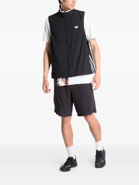 Běžecké pruhované prošívané tričko Adidas oranžové