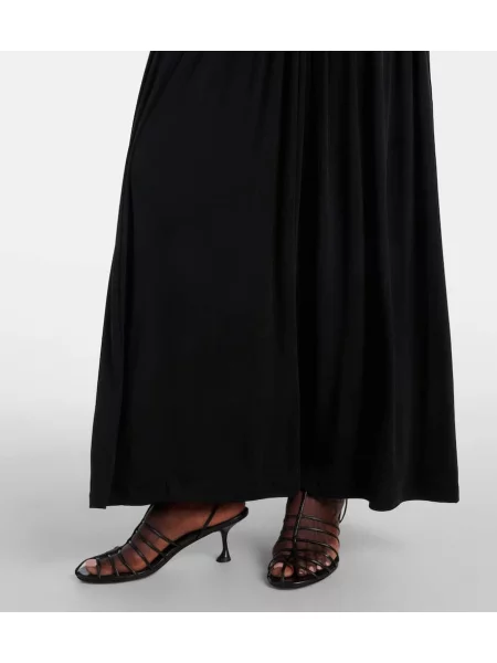 Rochie maxi Aya Muse cu gât halter de costum negru