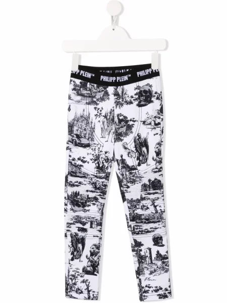 Legginsy dziecięce Philipp Plein białe