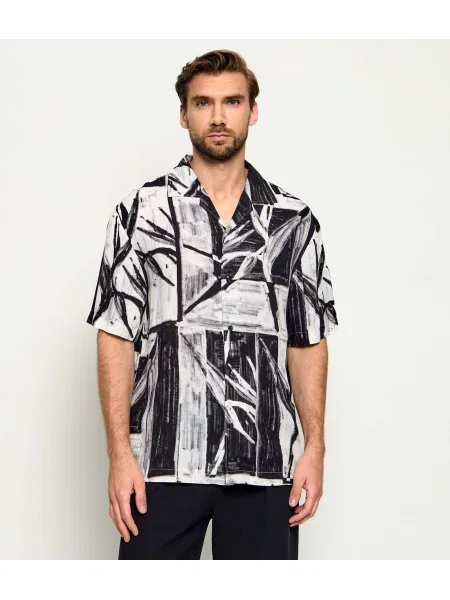HUGO Cămașă Exolino | Oversize fit negru