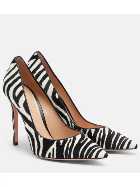 Pantofi cu toc Gianvito Rossi cu imagine cu model zebră alb