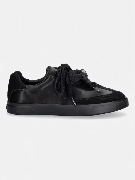 Sneakerși Calvin Klein din satin negru