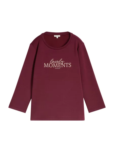 TOM TAILOR Tricou rubiniu alb