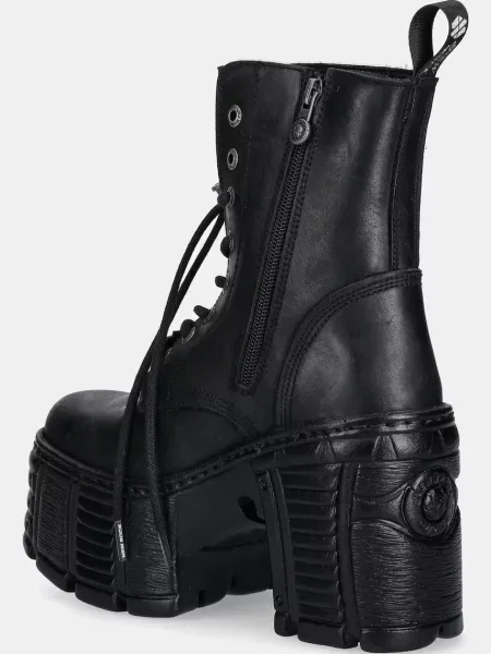 New Rock cizme de piele CRUST NEGRO TOWER MAX negru