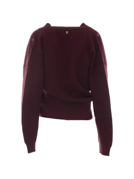 Cu centură cardigan Dondup tricotate roșu
