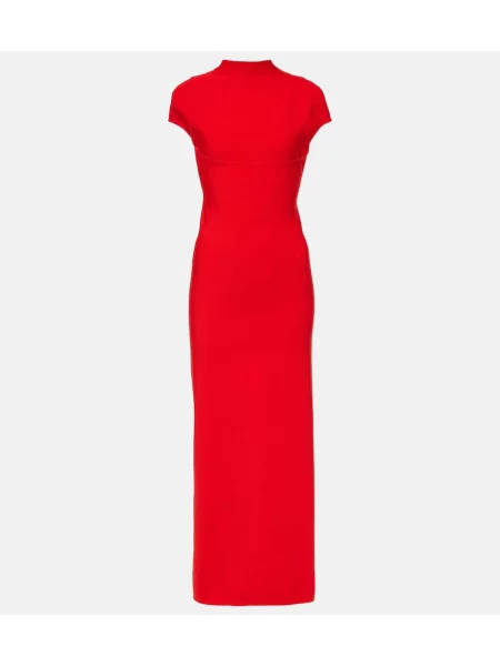 Rochie maxi Alaïa din jerseu de costum roșu