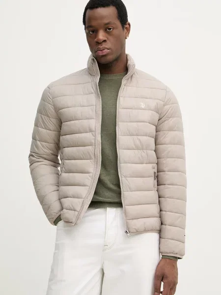 U.S. Polo Assn. kurtka LIGHTWEIGHT BOUND QUILTED szara