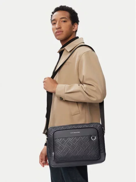 Tommy Hilfiger torba z imitacji skóry szara