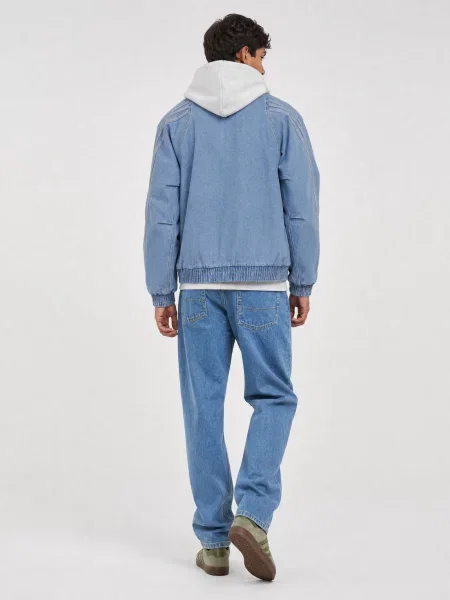 Geacă de blugi Adidas alergare albastru