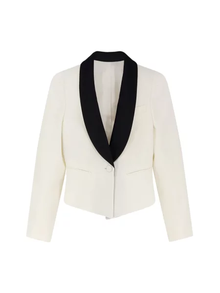 Marynarka Alexander Mcqueen wełniana jednorzędowa biała