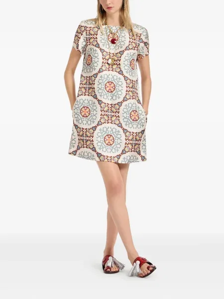 Rochie La Doublej de mătase de costum alb