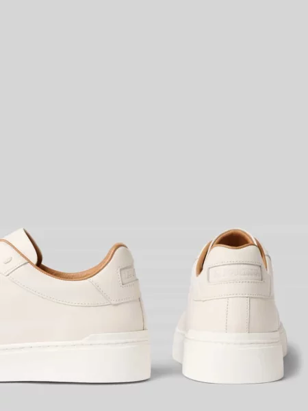 Sneakersy z naturalnej skóry z detal z logo La Martina białe
