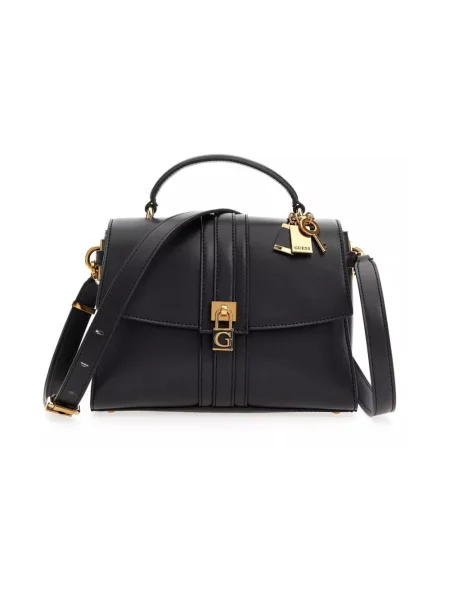 Torebka skórzana Guess skórzana czarna