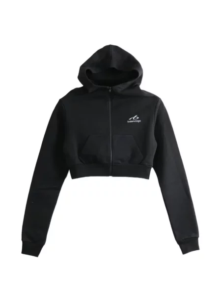 Decupat hanorac cu glugă Balenciaga cu imagine negru