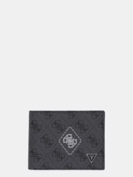 Usnjena denarnica Guess MILANO SMMACT siva