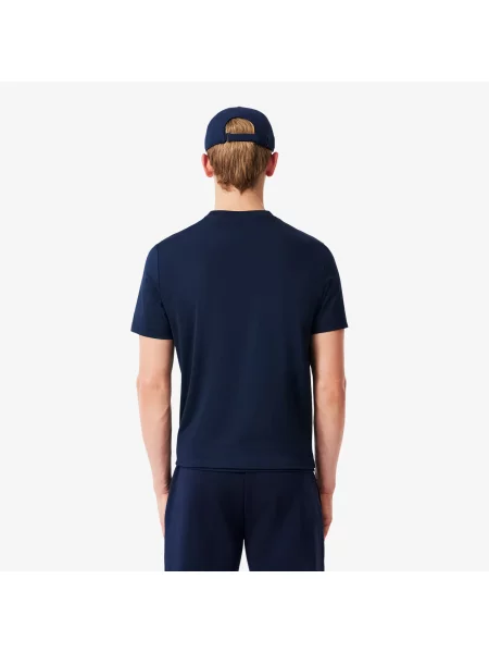 Lacoste T-Shirt Z Okrągłym Dekoltem Regular Fit granatowy