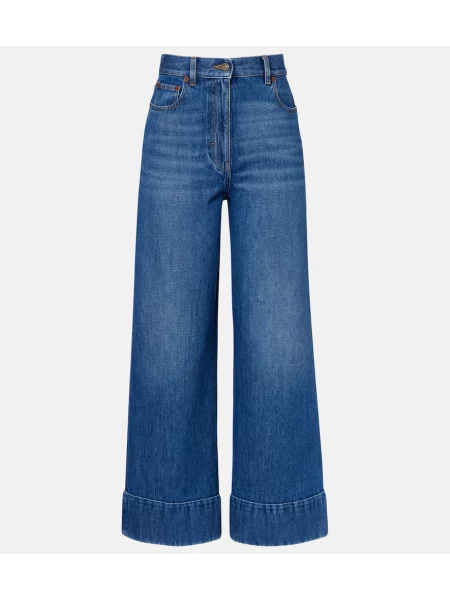 Kožne traperice Valentino plava