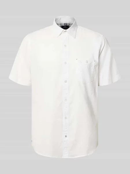 T-shirt o kroju regular fit z mieszanki bawełny Lerros biała