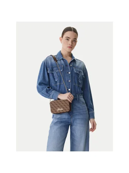 Дамска чанта Guess Кафяв бежово