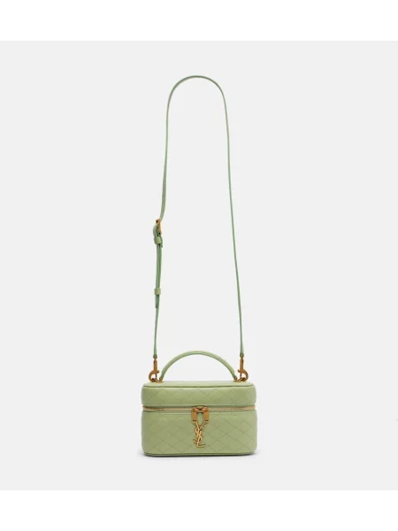 Geanta de piele Saint Laurent din piele verde