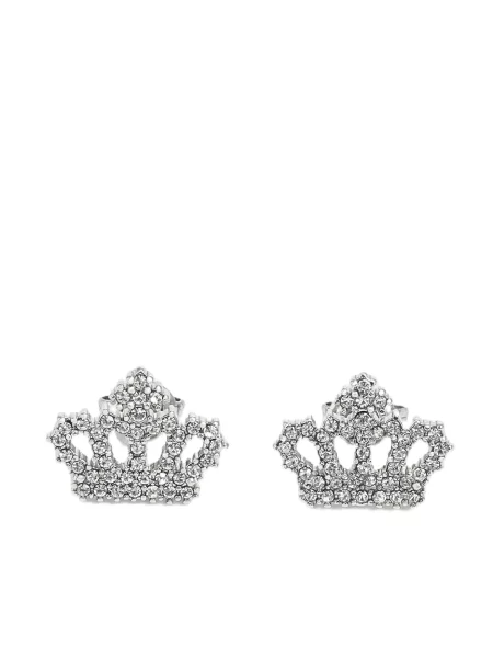 Juicy Couture Cercei Crystal Motif Crown Stud argintiu