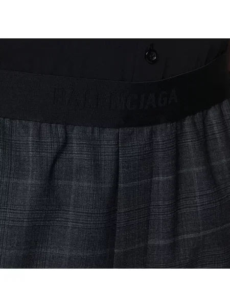Lniane spodnie Balenciaga szare