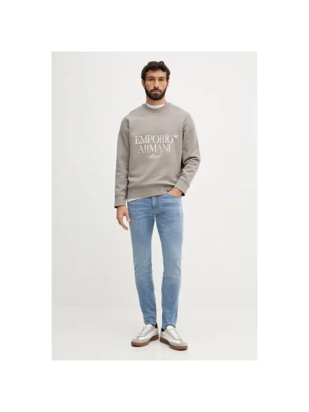 Bluza Emporio Armani z dżerseju beżowa