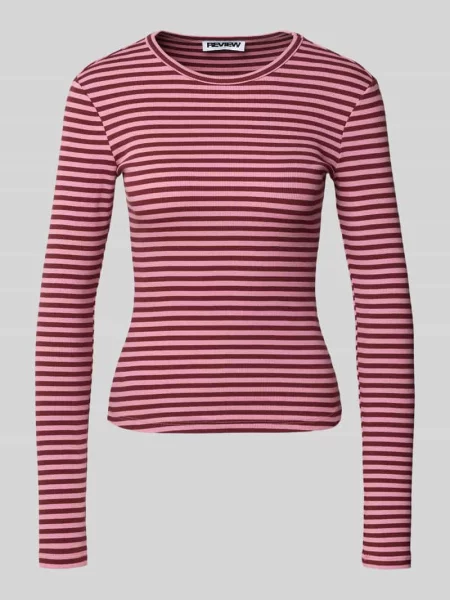 Bluzka z długim rękawem o kroju slim fit z okrągłym dekoltem Review