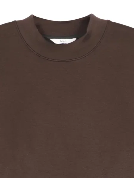 Lung hanorac crewneck Hevo cu decolteu rotund maro