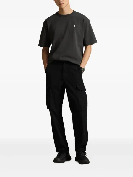 Dlouhá pruhovaná s límcem kšiltovka Polo Ralph Lauren modrá