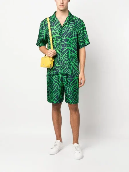 Raštuotos šortai Moschino mėlyna