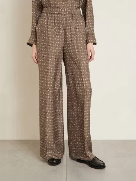 Max Mara Spodnie Kobieta M Vischio Wide Trousers brązowy