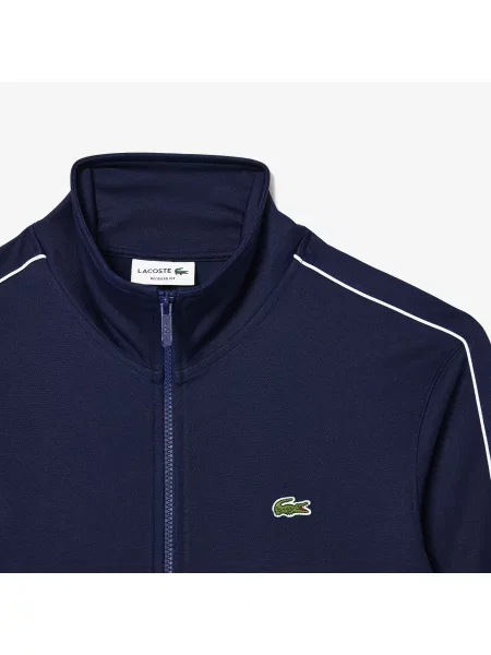 Lacoste Kurtka Dresowa Paris Piqué Z Zamkiem Błyskawicznym Z Przodu granatowa